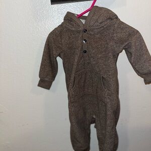 Carter's Soft Brown Hooded Footie